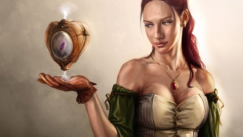 Woman Holding Heart-shaped Object — Green, Serene