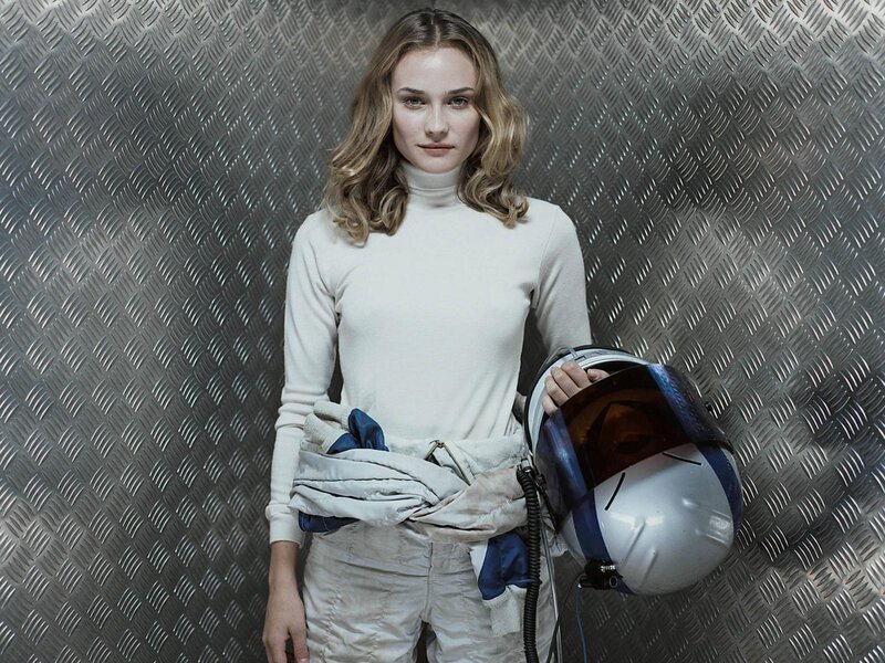 Woman Holding Helmet — White