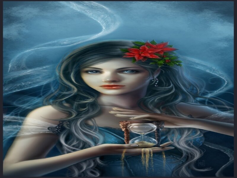 woman holding hourglass