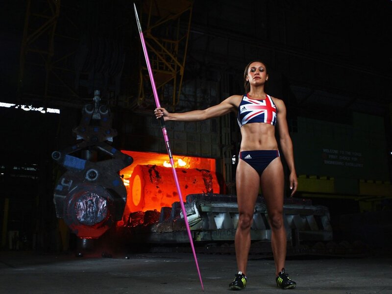 Woman Holding Javelin — Black