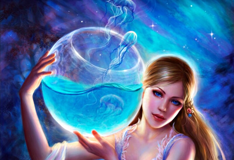 Woman Holding Jellyfish Bowl