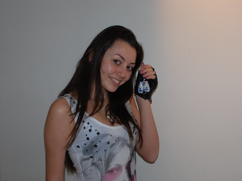 Woman Holding Keychain