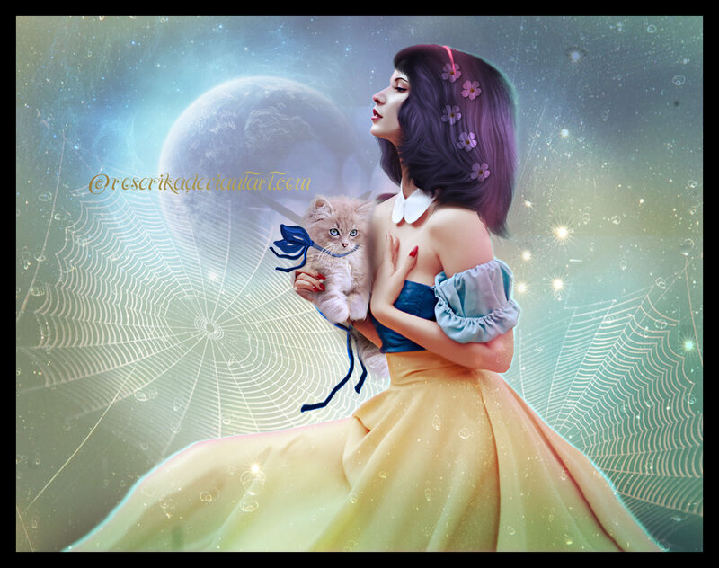 Woman Holding Kitten — Blue