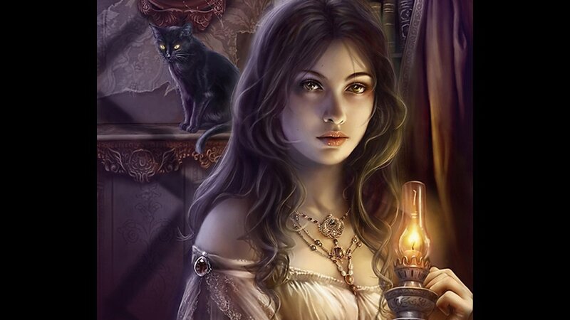 Woman Holding Lamp — Purple