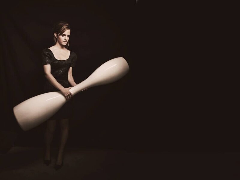 Woman Holding Large Object