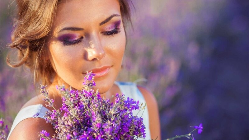 Woman Holding Lavender — Purple, Serene, Afternoon, Photograph, Flowers