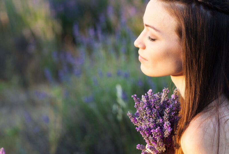 Woman Holding Lavender