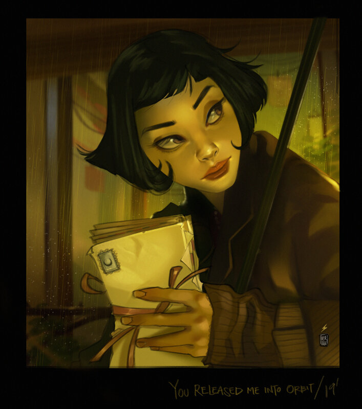 Woman Holding Letters