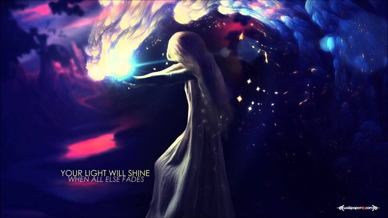 Woman Holding Light — Blue