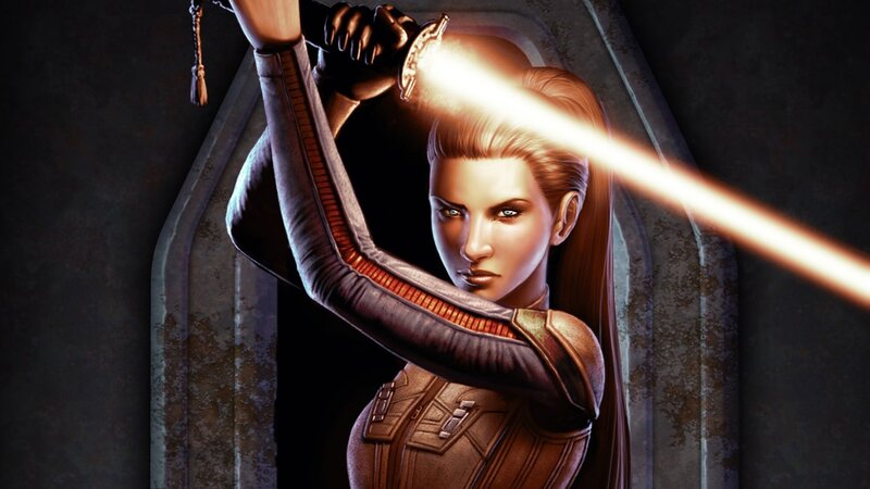 Woman Holding Lightsaber — Brown