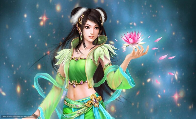 woman holding lotus flower