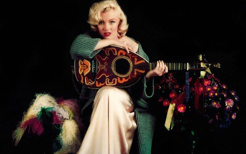 Woman Holding Mandolin — Black
