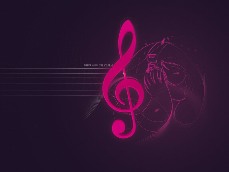Woman Holding Microphone — Purple, Dreamy