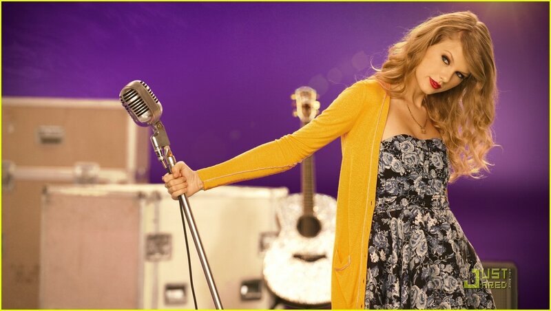 Woman Holding Microphone — Purple