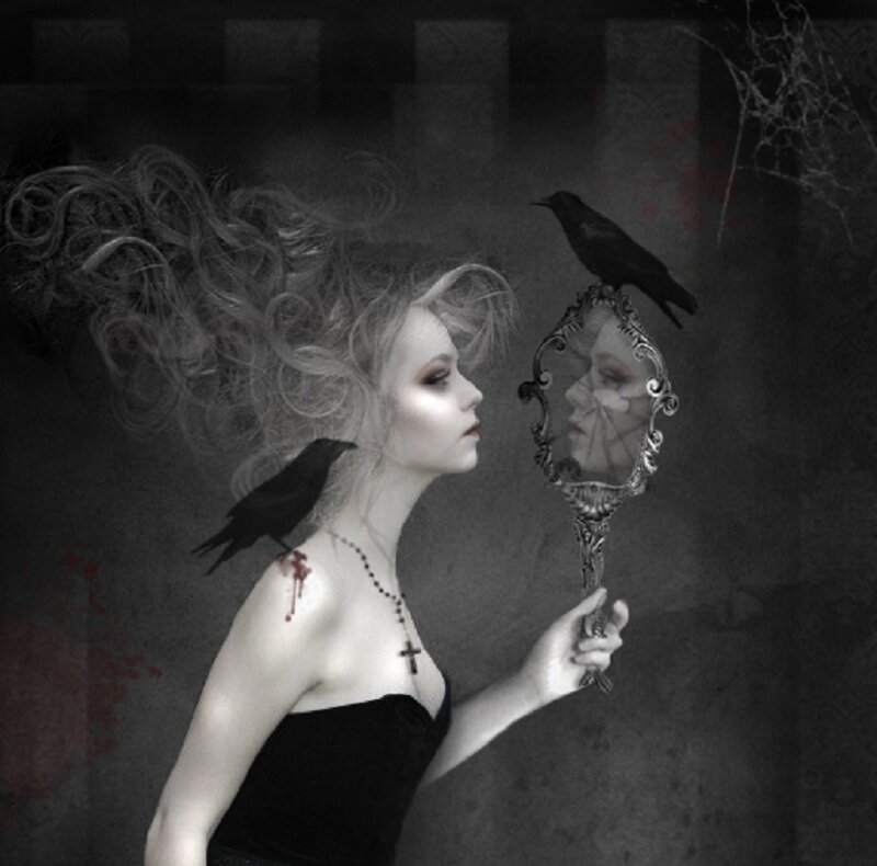 Woman Holding Mirror
