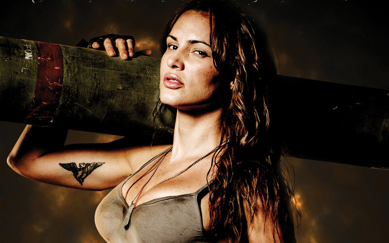 Woman Holding Missile