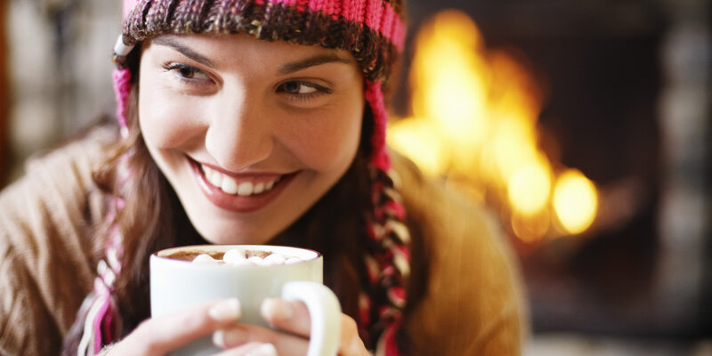 Woman Holding Mug — Brown, Cozy