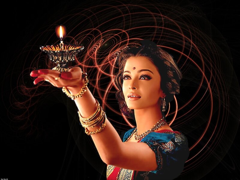 Woman Holding Oil Lamp — Black, Dramatic, Night
