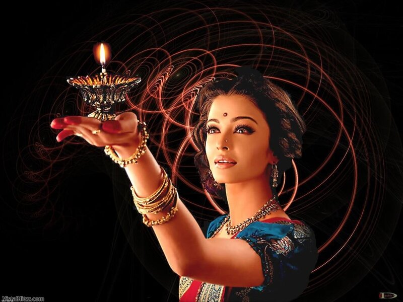 Woman Holding Oil Lamp