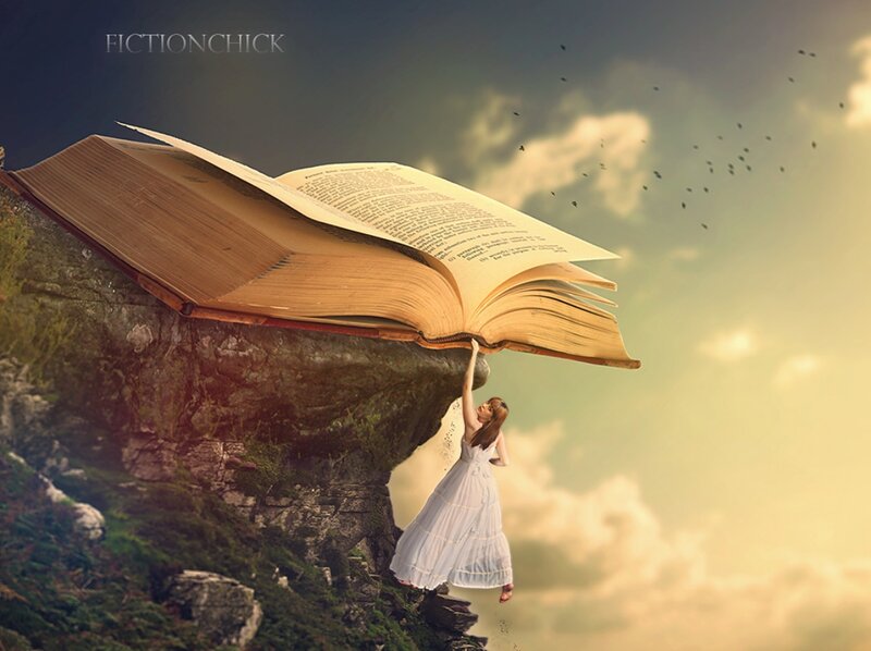 Woman Holding Open Book