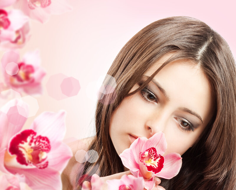 Woman Holding Orchid