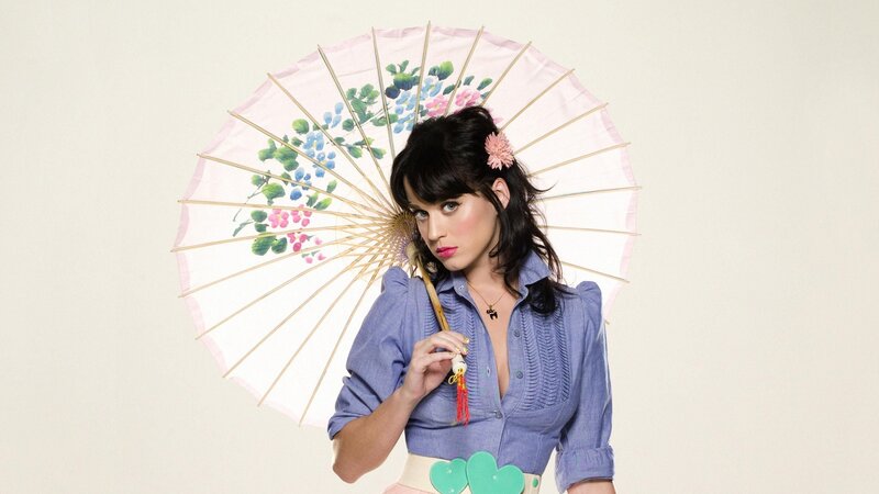 Woman Holding Parasol — Blue, Playful, Photograph, Flower