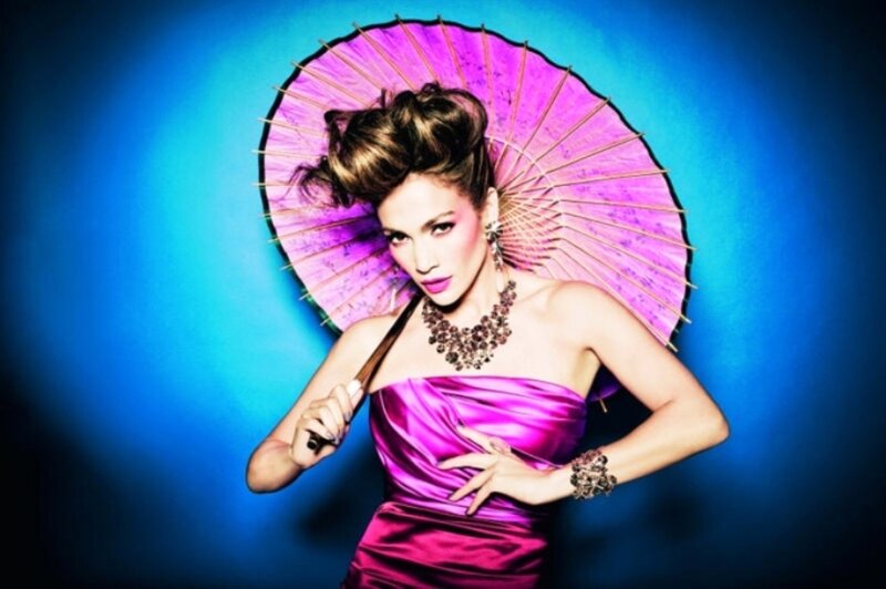 Woman Holding Parasol — Purple, Dramatic
