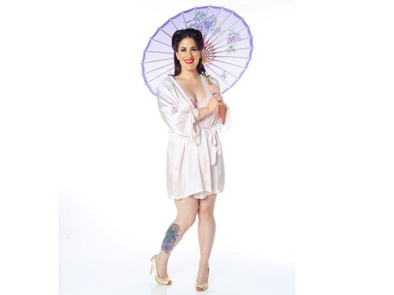Woman Holding Parasol — White, Playful