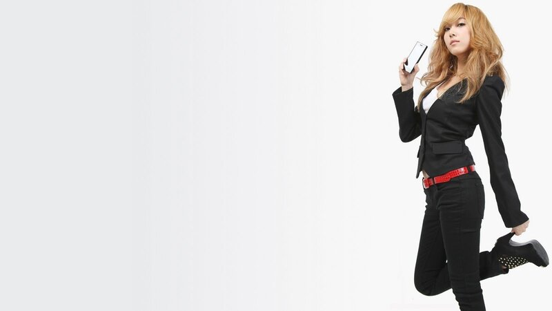 Woman Holding Phone — Black