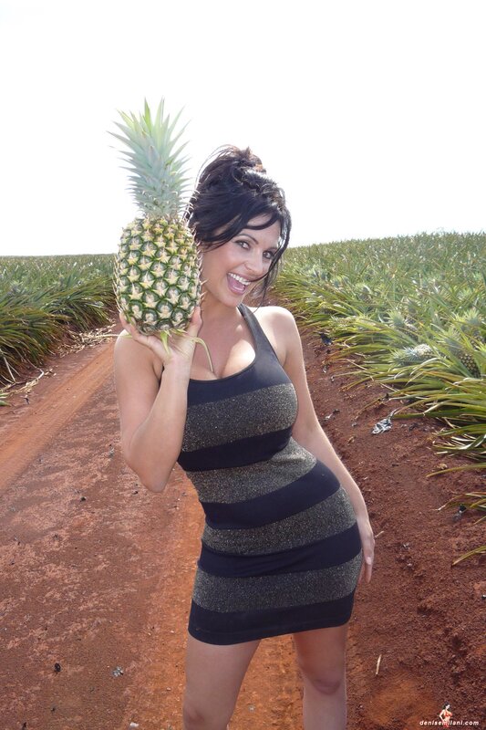 Woman Holding Pineapple — Black
