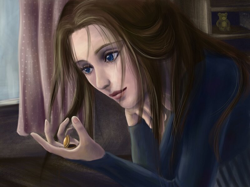Woman Holding Pocket Watch — Brown