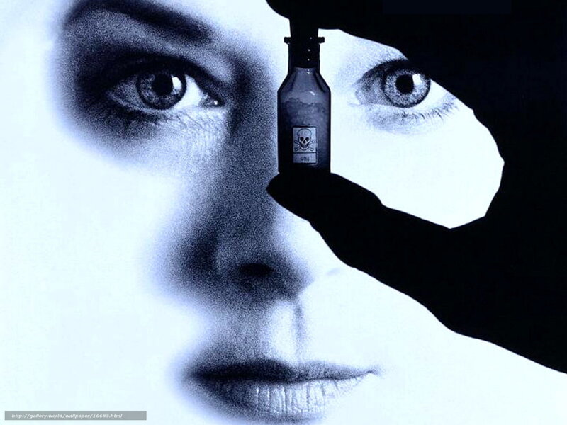 woman holding poison bottle