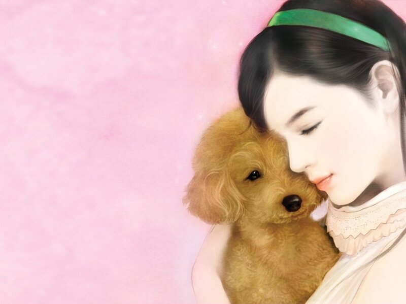 Woman Holding Poodle