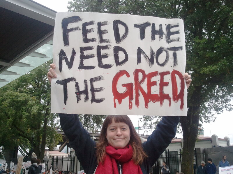 Woman Holding Protest Sign — White