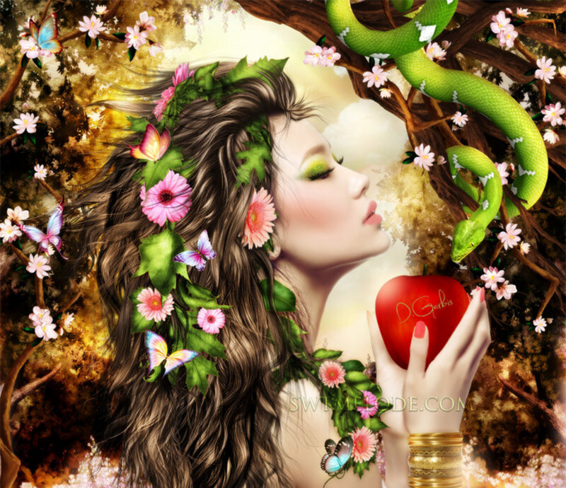 Woman Holding Red Apple — Green, Serene, Spring