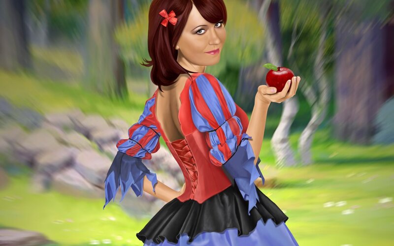 Woman Holding Red Apple — Serene