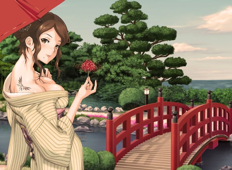 Woman Holding Red Flower — Serene