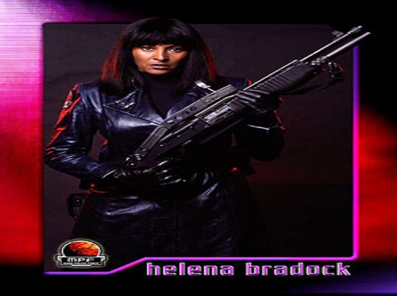Woman Holding Rifle — Black, Dramatic, Photograph, Leather Jacket