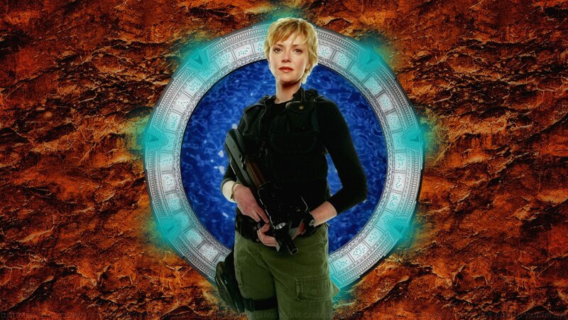 Woman Holding Rifle — Blue, Dramatic, Digital Art, Stargate