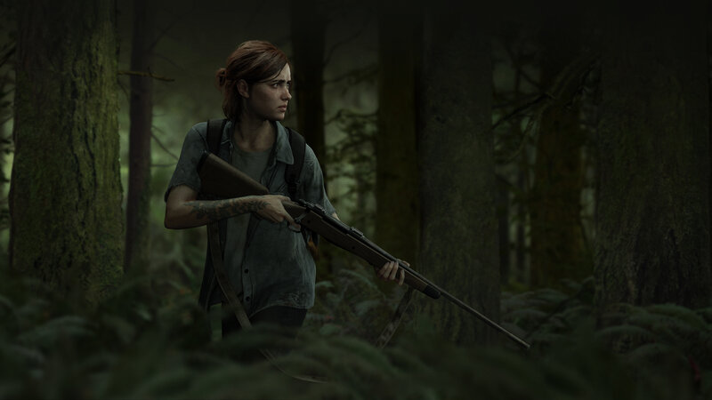 Woman Holding Rifle — Green, Tense, 3d Render