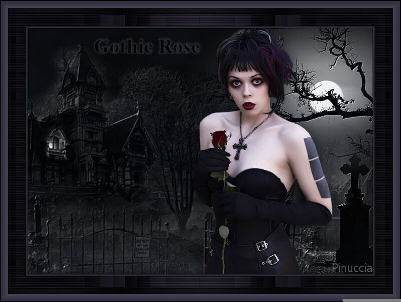 Woman Holding Rose — Black, Dark