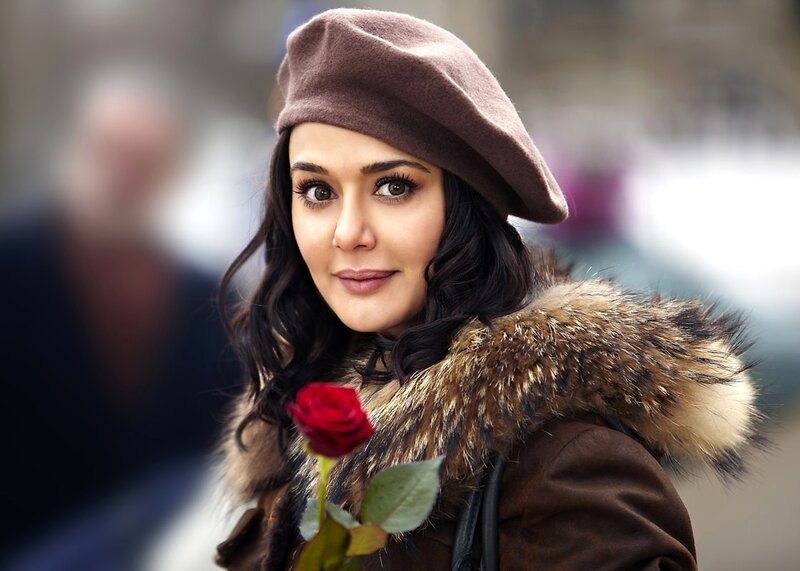 Woman Holding Rose — Brown, Calm, Winter