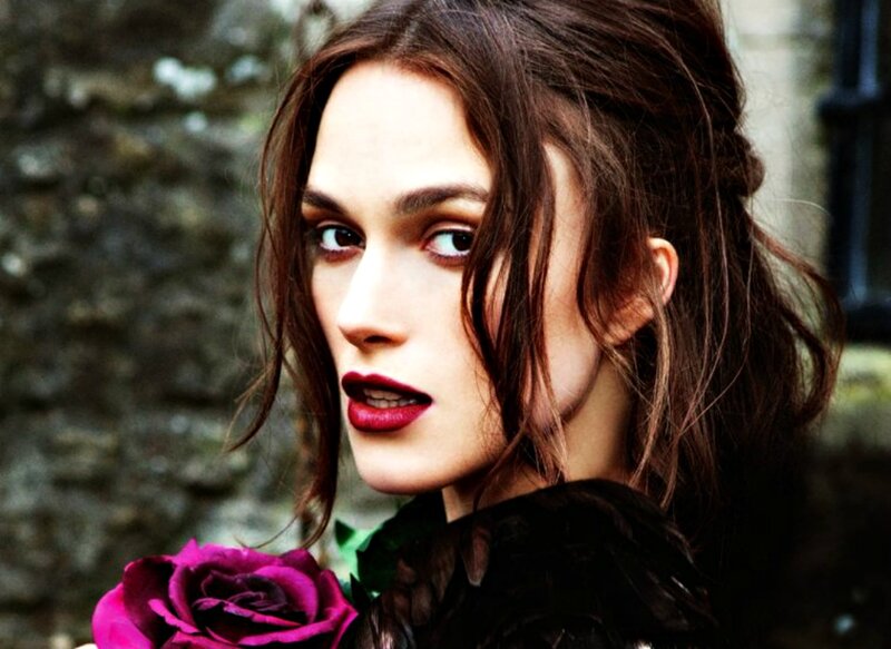 Woman Holding Rose — Brown, Dramatic, Photograph, Stone Wall
