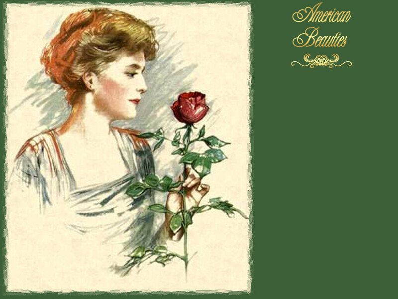 Woman Holding Rose — Green, Serene