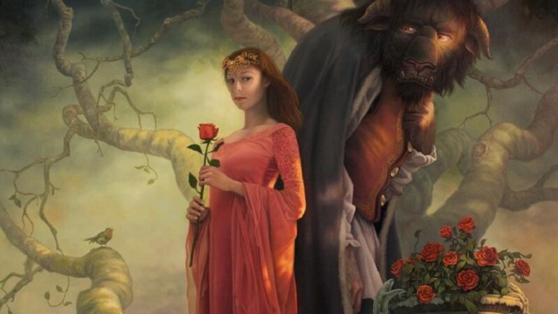 Woman Holding Rose — Red, Dramatic, Illustration