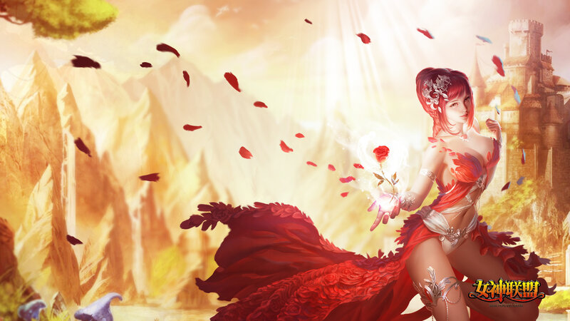 Woman Holding Rose — Red, Dramatic, Sunset