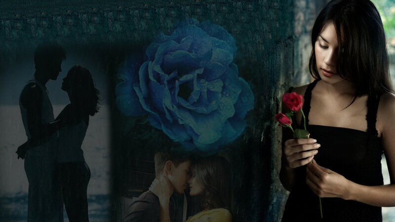 Woman Holding Roses — Black, Melancholic