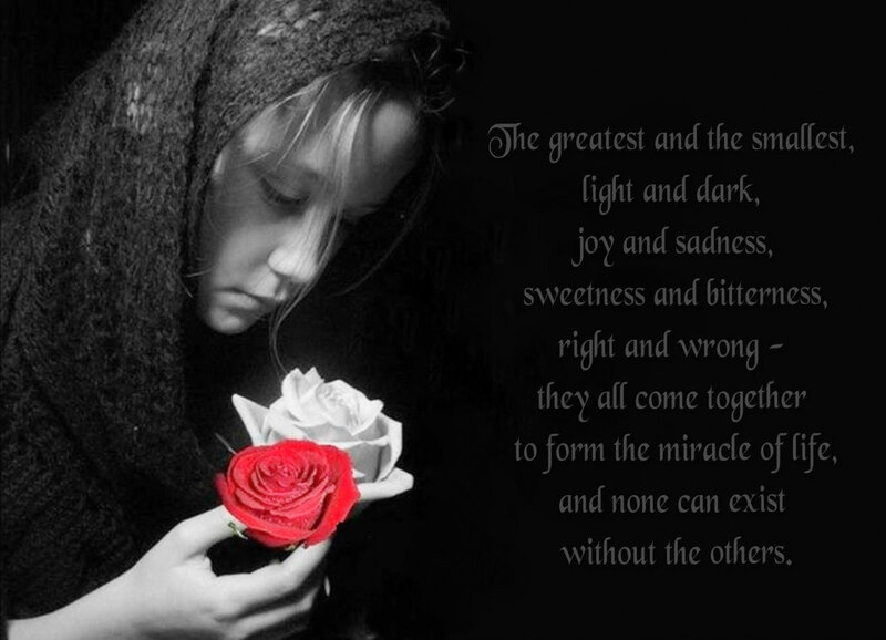 Woman Holding Roses — Black, Somber