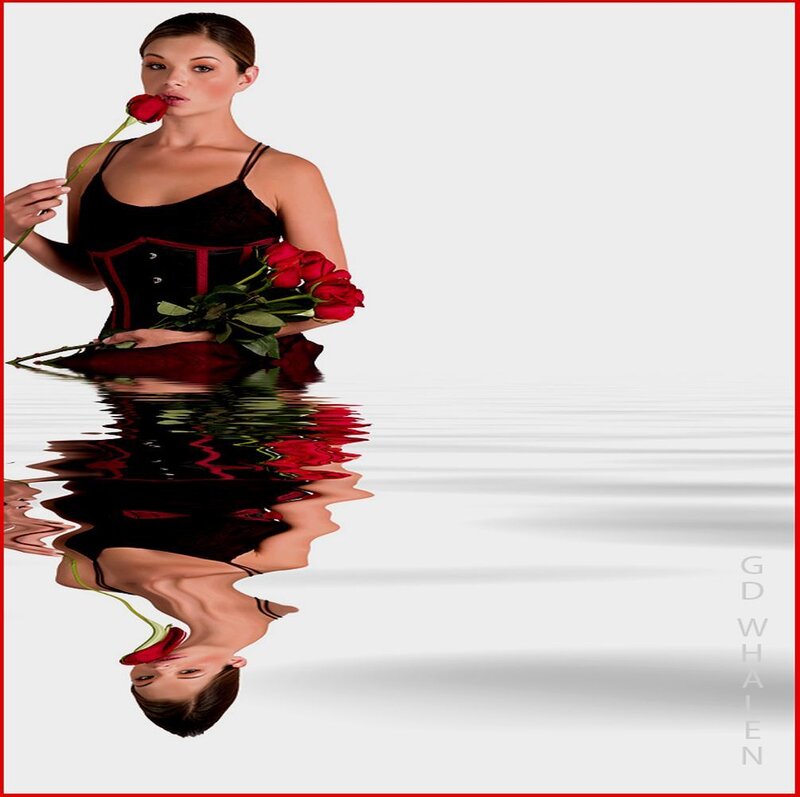 Woman Holding Roses — Black