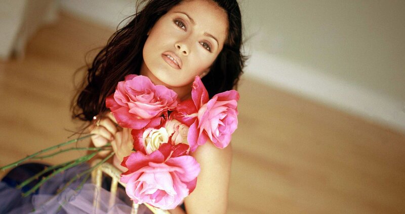 Woman Holding Roses — Pink, Calm, Photograph